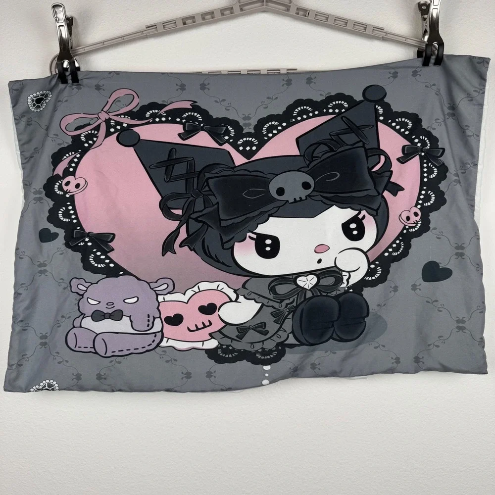 Sanrio Kuromi Pillowcase Unisex OS Grey Good Goth Kawaii Anime Decor